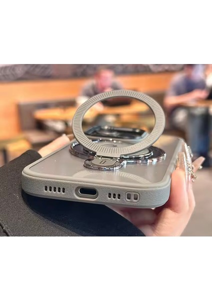 Apple iPhone 16 Pro Uyumlu Magsafe ve Stand Özellikli Swan Silikon Kılıf