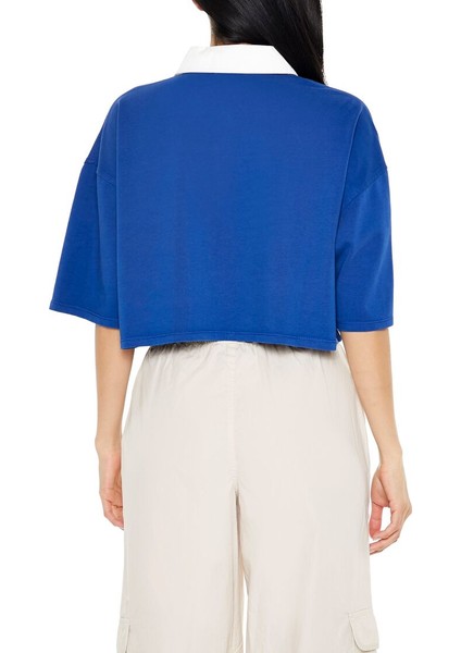 F21 Polo Yaka Detaylı Crop Tişört