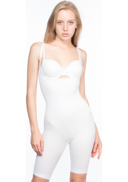 Miraxx Beyaz Mı Emay 2013 Göğsü Açık Paçalı Boy Korse