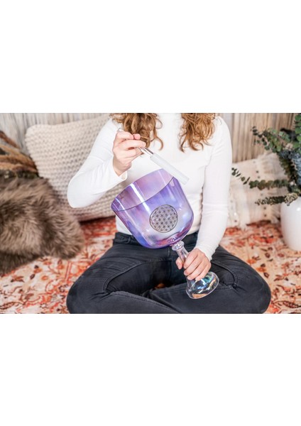 CSC8FPFOL Hayatın Çiçeği Kalp Çakrası 8'' Crystal Singing Ses Kadehi (Purple) modelleri