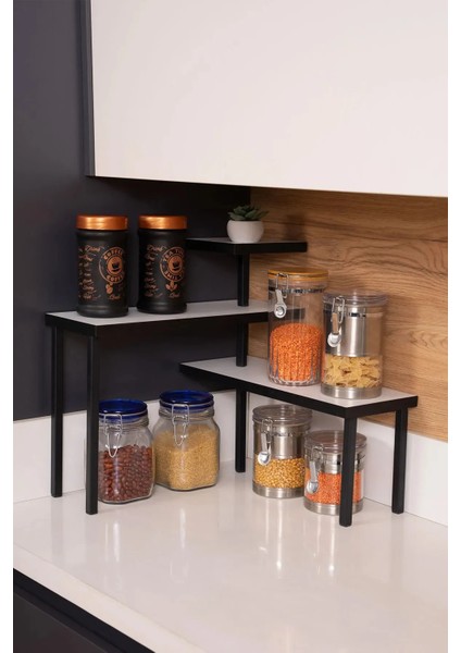 Mutfak Köşe Rafı Tezgah Üstü Düzenleyici Mutfak Rafı Baharatlık Organizer Banyo Rafı