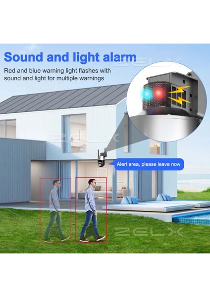 8mp Hd Ip Kamera 2 Lens Güvenlik Koruması Wifi Gözetim Kameraları 8x Zoom Ptz Kablosuz Polis Alarm modelleri