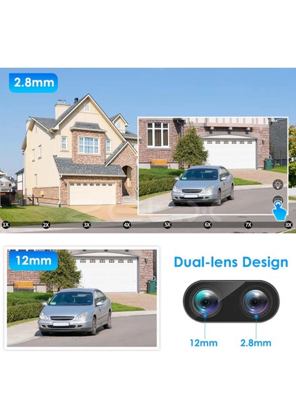 8mp Hd Ip Kamera 2 Lens Güvenlik Koruması Wifi Gözetim Kameraları 8x Zoom Ptz Kablosuz Polis Alarm fırsatları