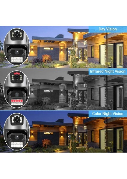 Yeni 4K Ptz Wifi Ip 8mp Kamera Çift Lens Aı Hareket Algılama Anti-Hırsızlık Sirenli Akıllı Kamera