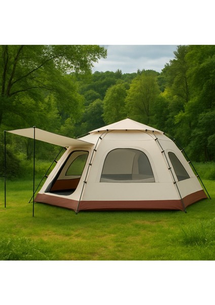 8 Kişilik Otomatik 4 Mevsim Kamp Çadırı | 280x280x155 Cm | , Hızlı Kurulum, Geniş Alan