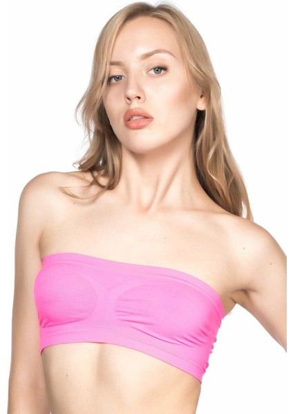 Miraxx Neon Fuşya Mı Emay 4002 Soft Straplez Büstiyer