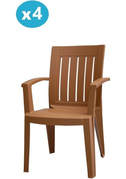 MT-GF175 Cometa Plastik Bahçe Balkon Sandalye 4'lü Set