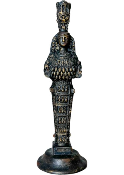 Antik Yunan Efes Artemis Tanrıçası Heykeli - Siyah - Mitolojik Bereket Simgesi, 30 cm