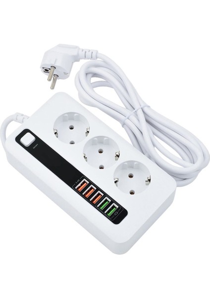 3000W 10AMPER 3’lü 2metre 5 USB Uzatma Kablolu Çoklu Termal Akım Korumalı Priz modelleri