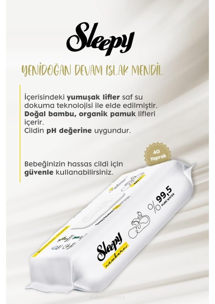 Yenidoğan Devam Islak Bebek Havlusu 24 x 40 (960YAPRAK)
