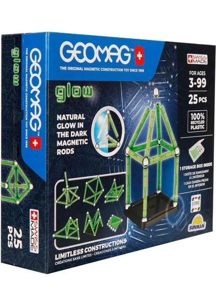 0210 Geomag Glow Manyetik Zeka Oyunu 25 Parça