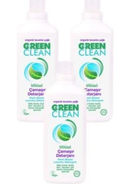 Green Clean Sıvı Çamaşır Deterjanı 1 L x 3'lü Set