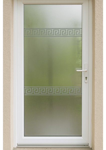– | 45X200CM | Meander Motifli Statik Cam Filmi Kaplama | Mutfak Ofis Banyo Pencere