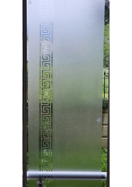 – | 45X200CM | Meander Motifli Statik Cam Filmi Kaplama | Mutfak Ofis Banyo Pencere