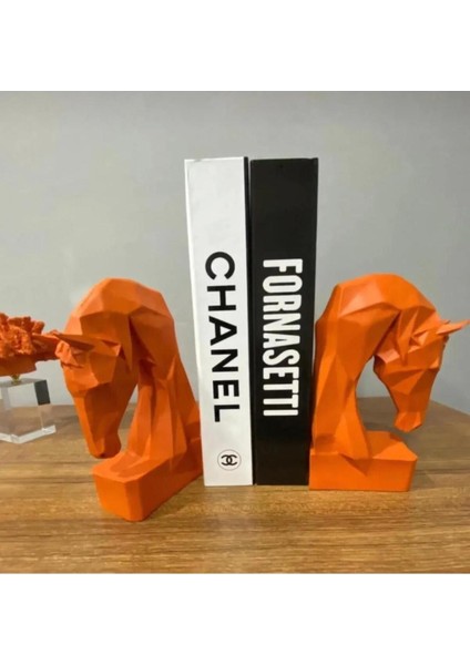 2'li Kitap Tutucu At Turuncu Renk Biblo Heykel Büst fiyatları