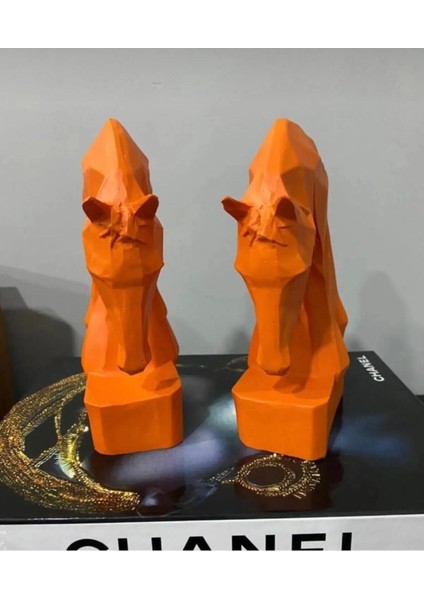 2'li Kitap Tutucu At Turuncu Renk Biblo Heykel Büst fırsatları
