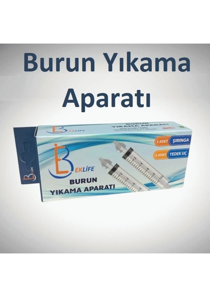 Burun Yıkama Kiti 2 Adet Şırıngalı Burun Aspiratörü Bebek Burun Temizleme Aparatı 2x Silikon Uç