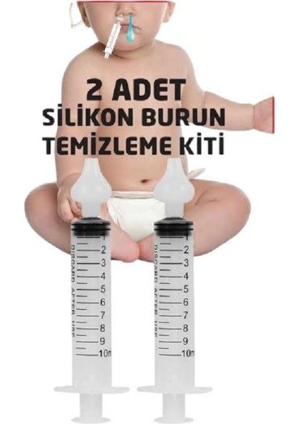 Burun Yıkama Kiti 2 Adet Şırıngalı Burun Aspiratörü Bebek Burun Temizleme Aparatı 2x Silikon Uç modelleri