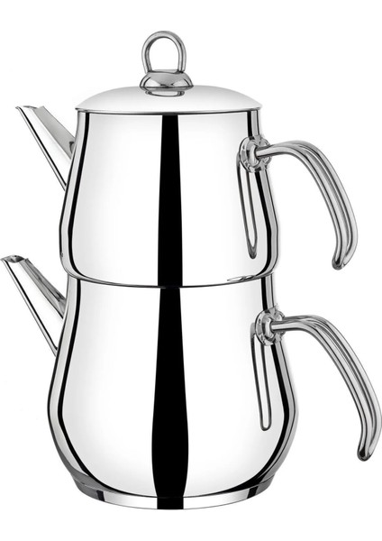 Aletta Büyük Boy Çelik Çaydanlık Metal Kulp Aile Boy