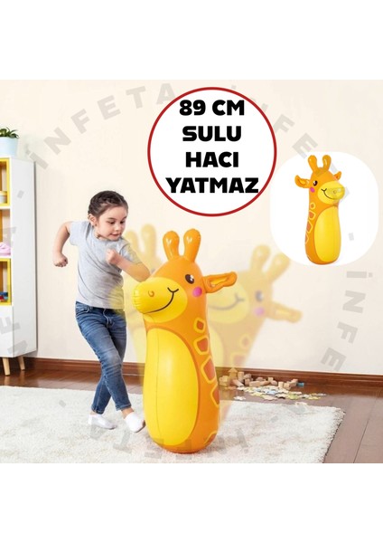 Zürafa Desenli Hacıyatmaz 89 cm Sulu Hacı Yatmaz