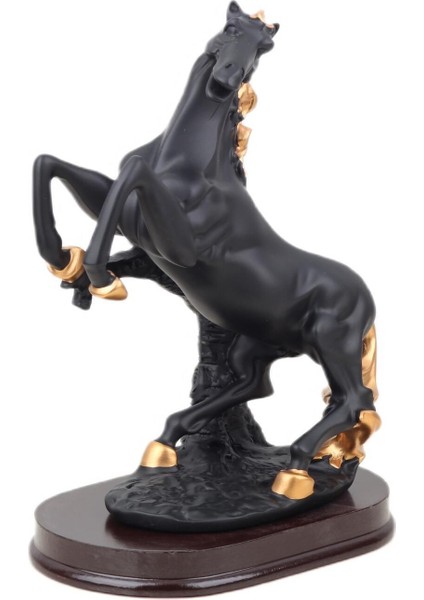 Lüks Modern Sanat Reçine At Biblo Heykel Ev Ofis Hediyesi Vitrin Konsol Süsü Dekoratif Obje 24 cm .
