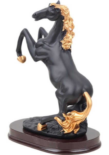Lüks Modern Sanat Reçine At Biblo Heykel Ev Ofis Hediyesi Vitrin Konsol Süsü Dekoratif Obje 24 cm .