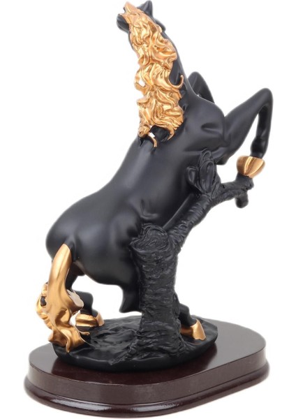 Lüks Modern Sanat Reçine At Biblo Heykel Ev Ofis Hediyesi Vitrin Konsol Süsü Dekoratif Obje 24 cm .