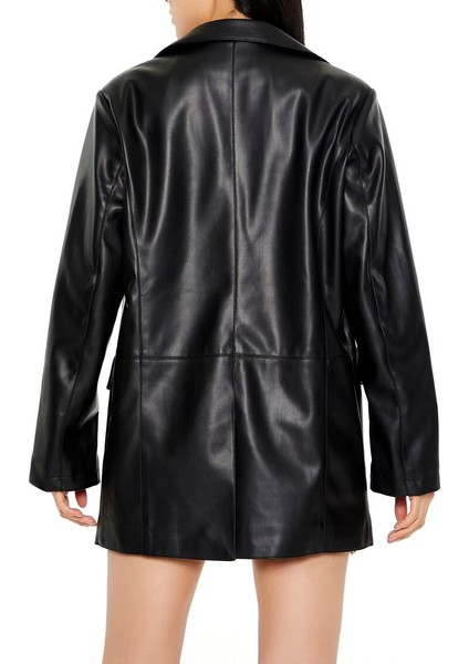 F21 Düğmeli Suni Blazer Ceket