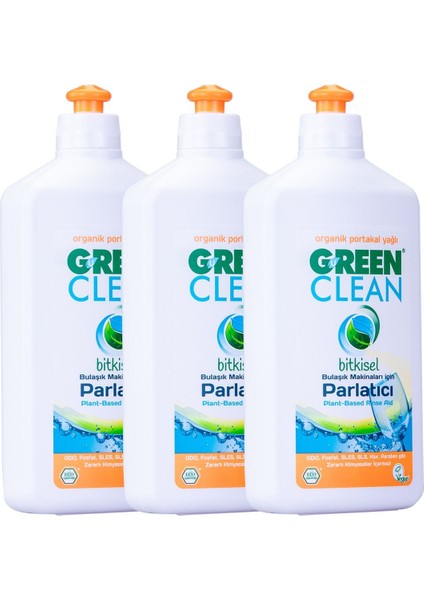 Organik Portakal Yağlı Bulaşık Makinesi Parlatıcı 500 ml 3'lü Set