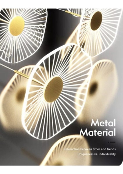 Luxury Exclusive Üçlü Yuvarlak Sarkıt LED Avize Jellyfish Salon Mutfak Oturma Odası Avize Gold Sarı