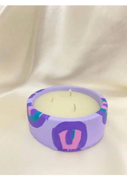 Oxhome Dekoratif Beton Mum Kokulu El Yapımı Meditasyon Mum Safran Vanilya Okyanus ve Lavanta Seçenekleriyle