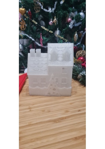 LED Mum Işıklı Yılbaşı Köşk Evi Dekoratif Biblo 12 x 13 x 15 cm