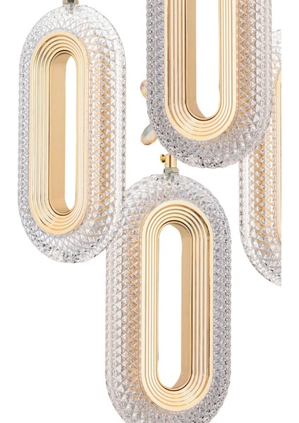 4'lü Renkli Kristal LED’li Modern Avize, Metal Malzeme, 35x35 cm fırsatları