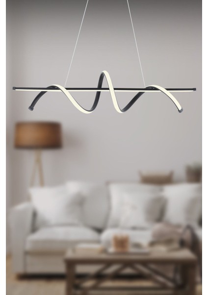 Modern Siyah Led Avize, Beyaz Işık, Salon, Mutfak, Oda, Şık Aydınlatma, Alüminyum, 70x70