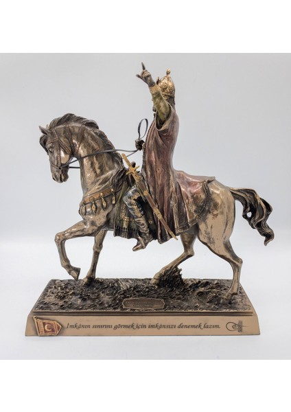 Veronese Fatih Sultan Mehmet Figürü, Bronz El Boyaması, Dekoratif Heykel 28,5 x 11 x 29 cm fiyatları