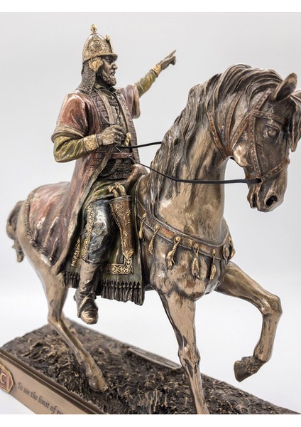 Veronese Fatih Sultan Mehmet Figürü, Bronz El Boyaması, Dekoratif Heykel 28,5 x 11 x 29 cm fırsatları