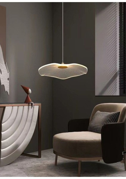 Luxury Exclusive Tekli Sarkıt LED Avize Jellyfish Gold Sarı Ledli Avize 18 cm Çap