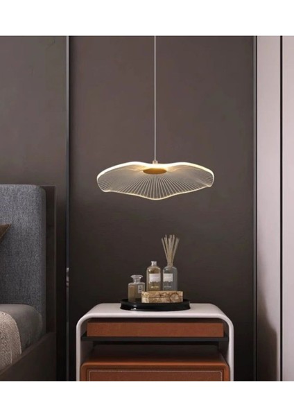 Luxury Exclusive Tekli Sarkıt LED Avize Jellyfish Gold Sarı Ledli Avize 18 cm Çap