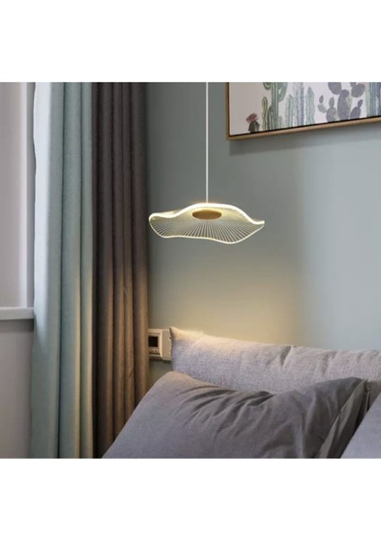 Luxury Exclusive Tekli Sarkıt LED Avize Jellyfish Gold Sarı Ledli Avize 18 cm Çap