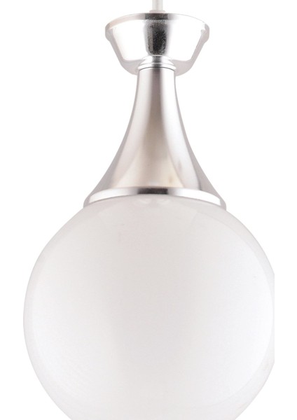 Beyaz Krom Detaylı Yuvarlak Camlı Modern Aydınlatma, 60x70 cm, şık ve parlak tasarım modelleri