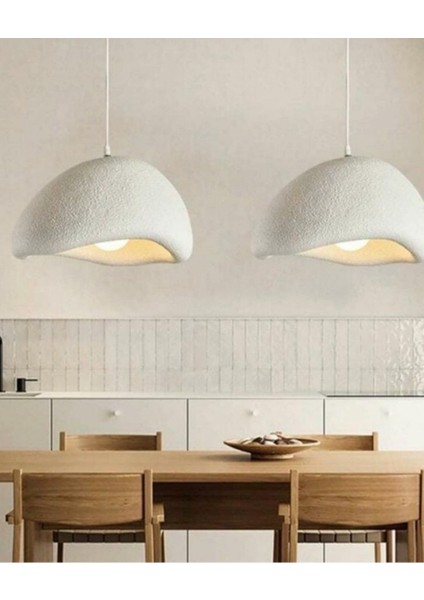 Tekli Minimalist Sarkıt Avize Iskandinav Tarz Dokulu Avize Modern Bohem Beton Avize