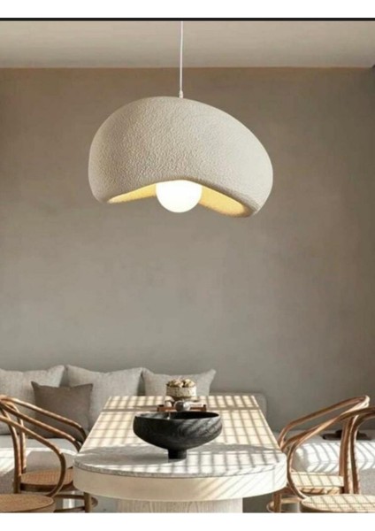 Tekli Minimalist Sarkıt Avize Iskandinav Tarz Dokulu Avize Modern Bohem Beton Avize