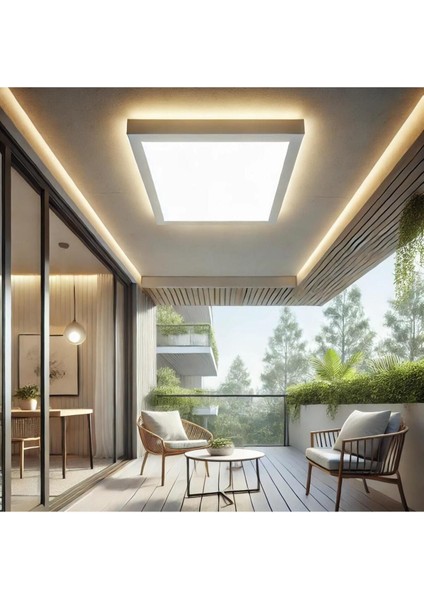 Tavana Sıfır Kare LED Panel Lamba Glop Aplik Armatür Avize 6500K Beyaz Renk Koridor Balkon Hol 16*1