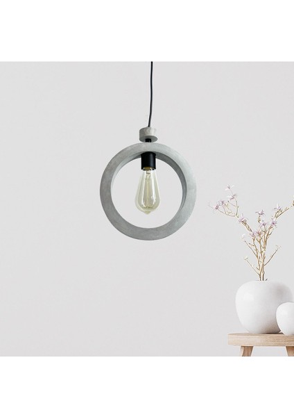 Beton Minimalist Halka Tavan Aydınlatması, İskandinav Tarzı Salon Avizesi fiyatları