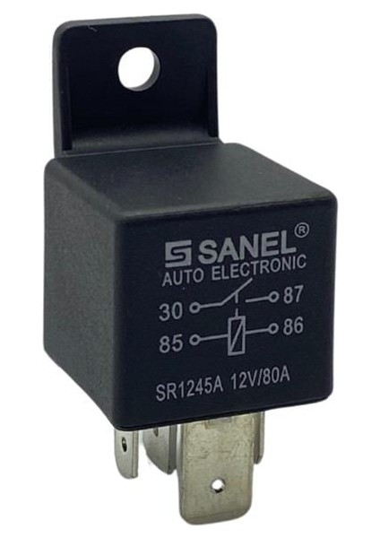 12V Röle 4 Uçlu 80 A (70 A Tipi) (2 Uç Küçük / 2 Uç Büyük) (6.3 mm / 9.5 Mm)