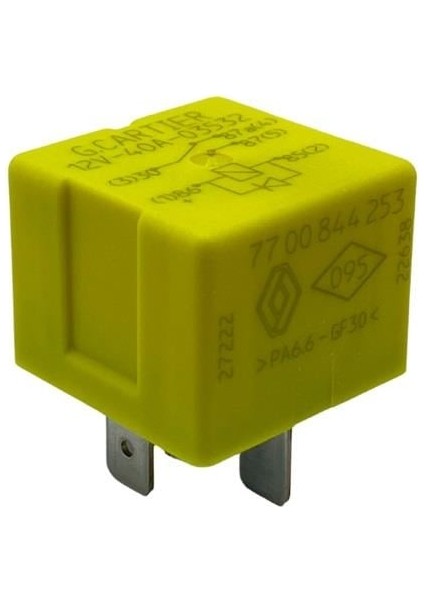 G.CARTIER 12V RÖLE 5 UÇLU 40A (ÇİFT PLATİN) (87a) (DİYOTLU) (SARI) OEM