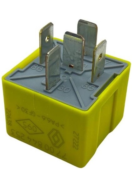 G.CARTIER 12V RÖLE 5 UÇLU 40A (ÇİFT PLATİN) (87a) (DİYOTLU) (SARI) OEM fiyatları