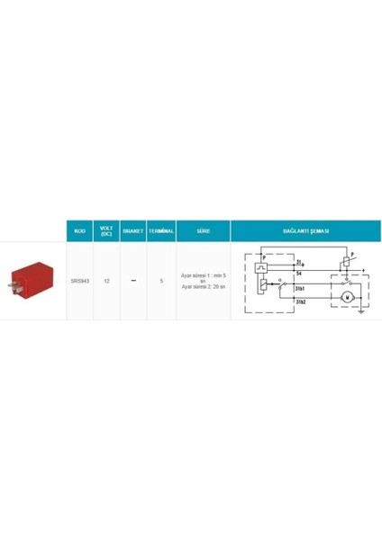 12V Silecek Zaman Rölesi 5 Uçlu Ayarlı Orj.