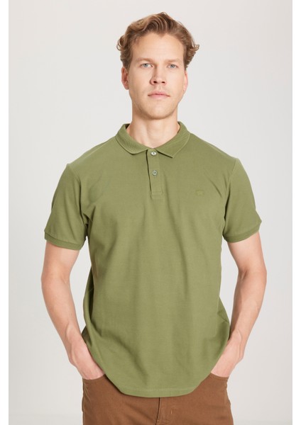%100 Pamuk Regular Fit Normal Kesim Yeşil Polo Yaka Tişört fiyatları