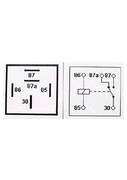 24V Röle 5 Uçlu 40 A/70 A Işıklı Şeffaf (Çift Platin) (87A)